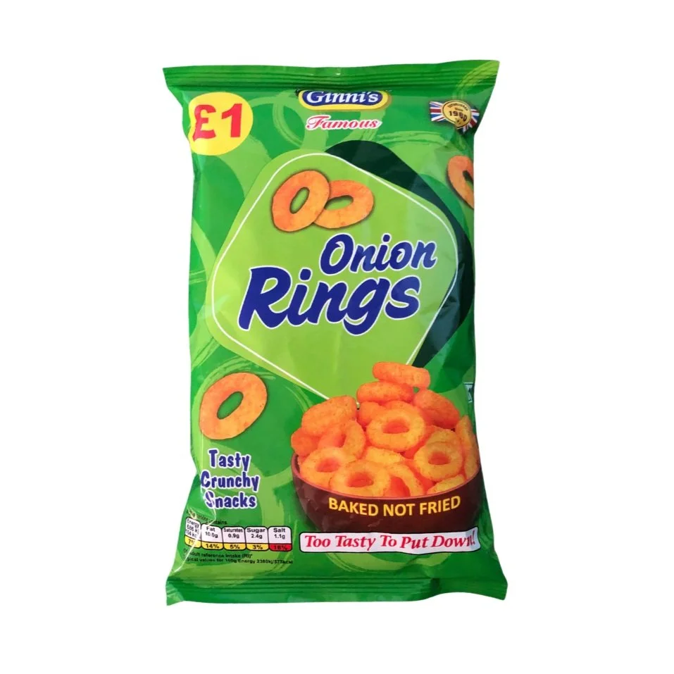 Onion Rings (Vegan Friendly) (12 x 80g) | Ginni's Nuts, Snacks and